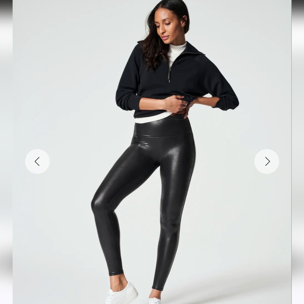SPANXshape Large Faux Leather Legging